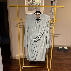 ASOS Curve Metallic Long Sleeve Dress